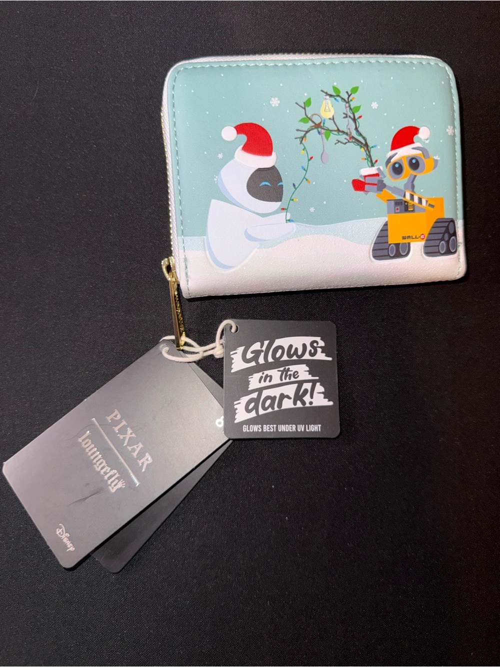 WALL·E & EVE Light Blue Zip Wallet Glow-in-the-Dark